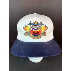 Vintage Tide Racing 10th Anniversary Snapback Hat Cap White Blue Rare